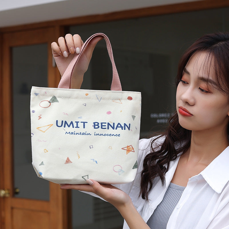 Women's Cute Cartoon Canvas Tutorial Lunch Size Handbags