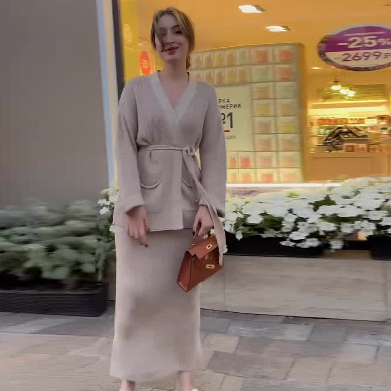 Women's Solid Color Elegant Tied Slim Fit Suits