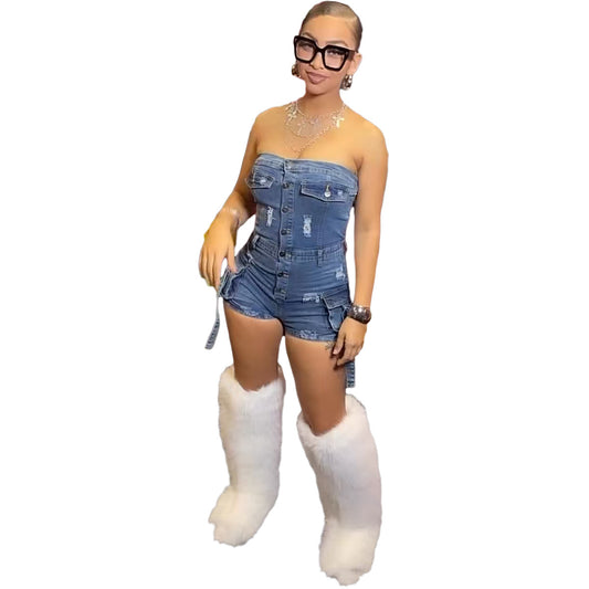 Women's Fashion Sexy Tube High Elastic Three-dimensional Pocket Tops