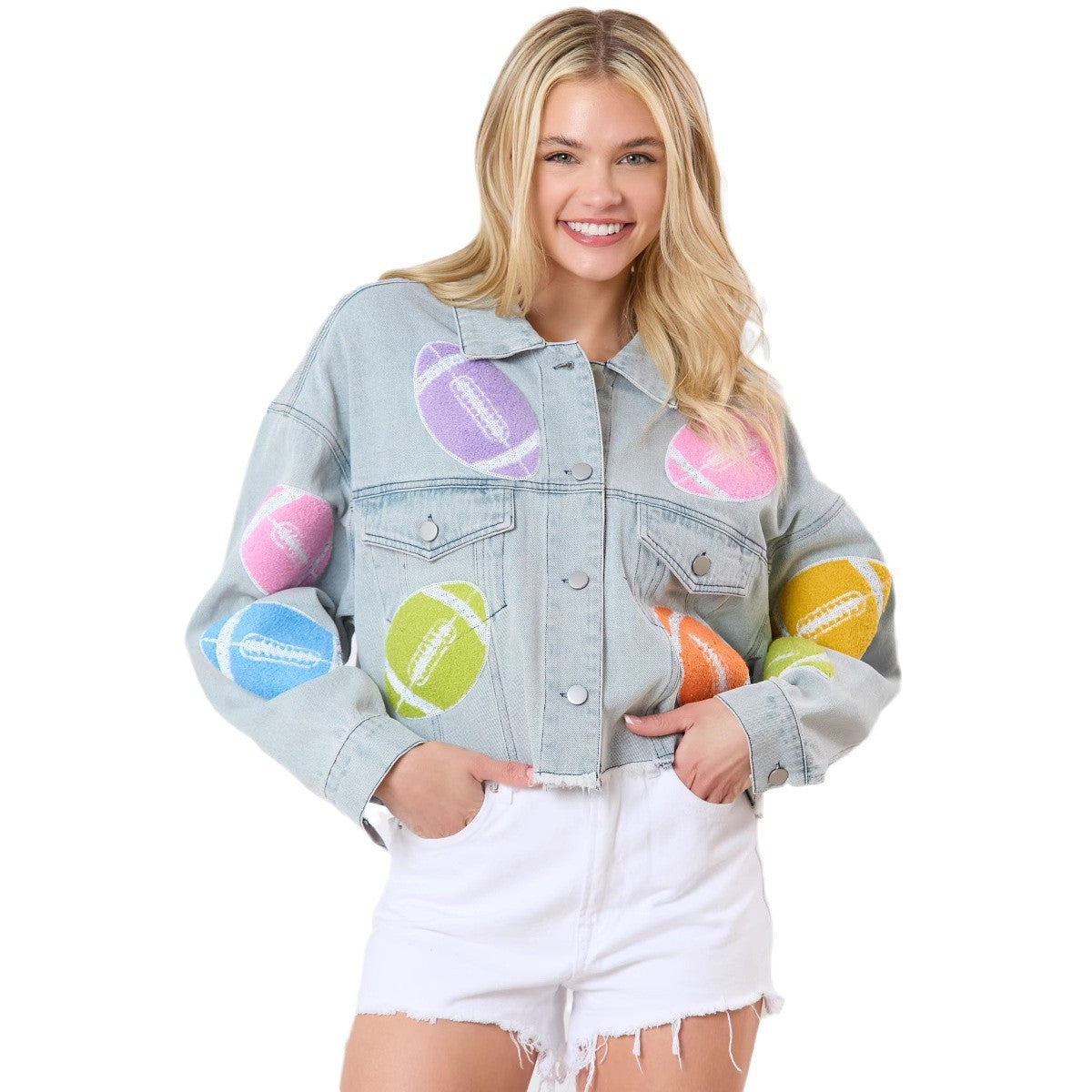 Women's Three-dimensional Decoration Denim Long-sleeved For Jackets