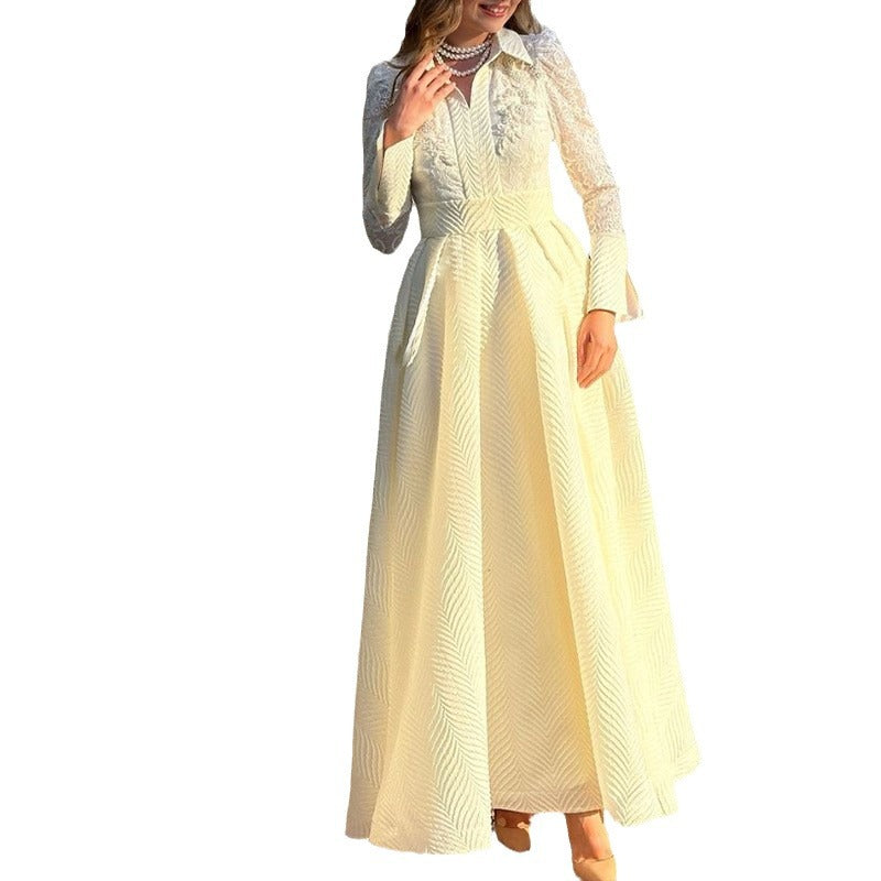 French Style Retro Long Sleeve Fashion Wedding Dresses