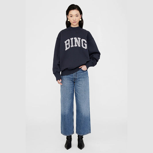 Women's Niche Classic Letter Print Fleece Lining Sweaters
