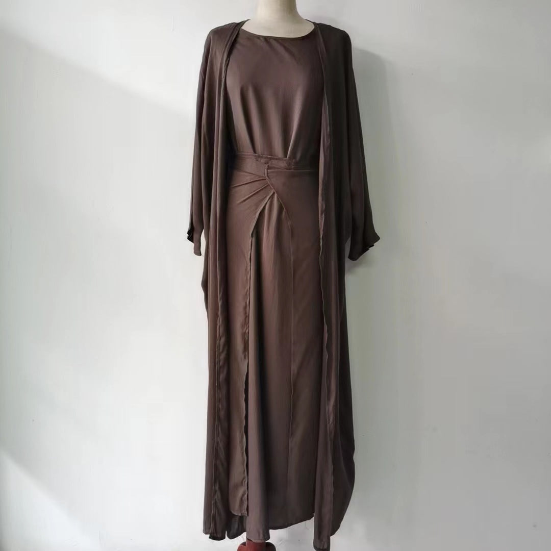 Graceful Elegant Solid Color Three-piece Robe Dresses