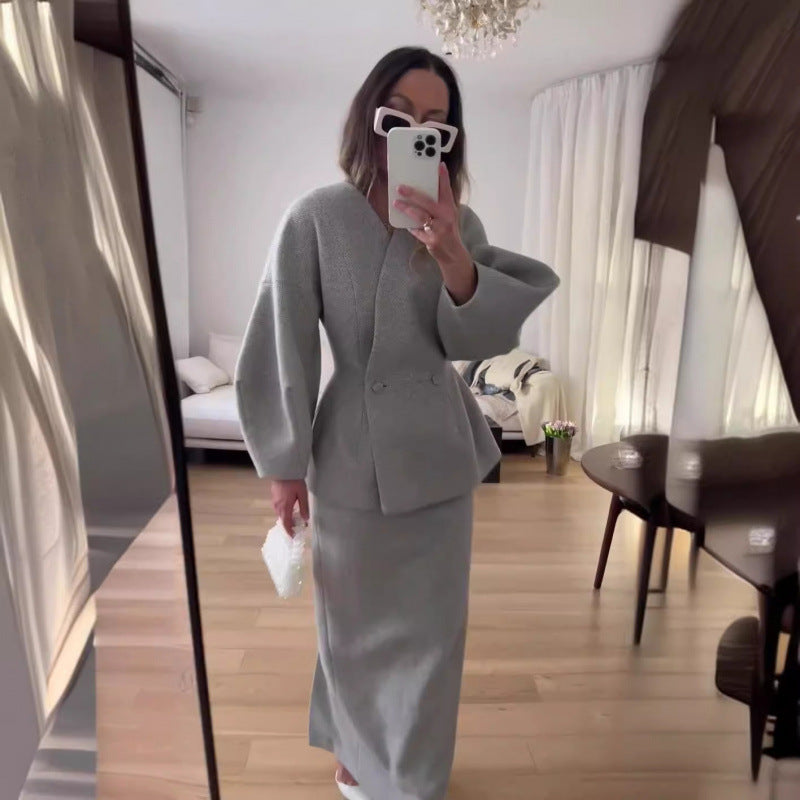 Summer Fashion Solid Color Bandage Dress Slim Suits