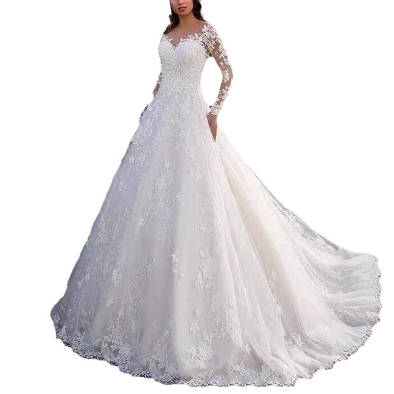 Women's Clothes Sexy Lace Flower Trailing Large Dresses