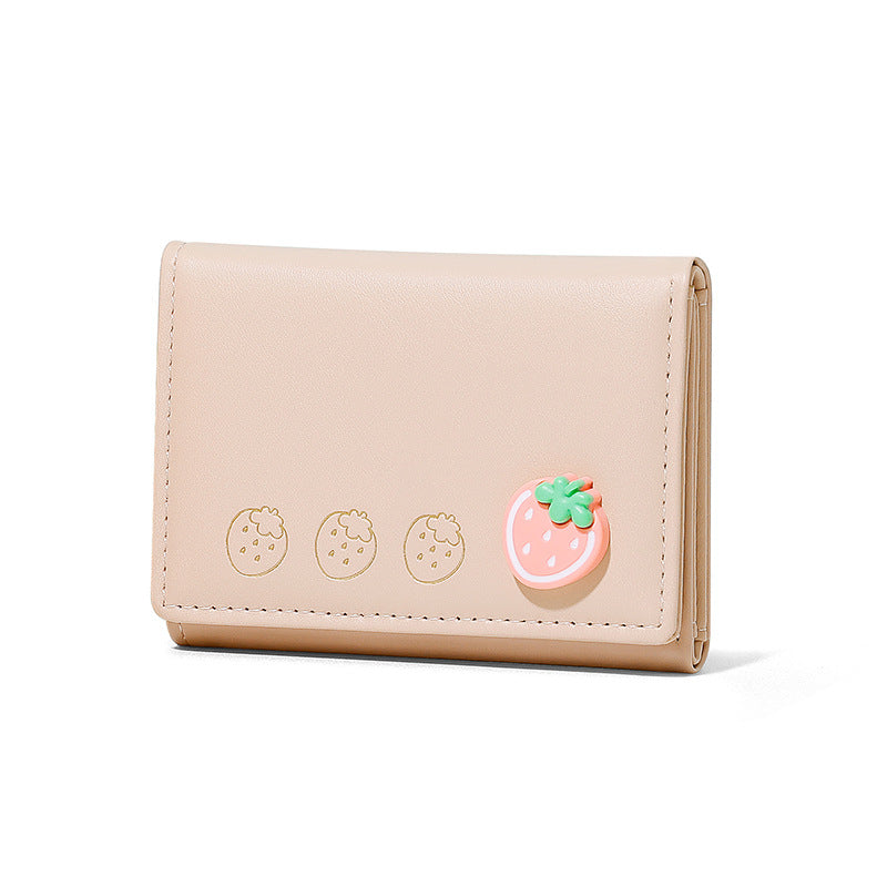 Women's Fruit Foldable Short Multiple Slots Cute Ladies Wallets