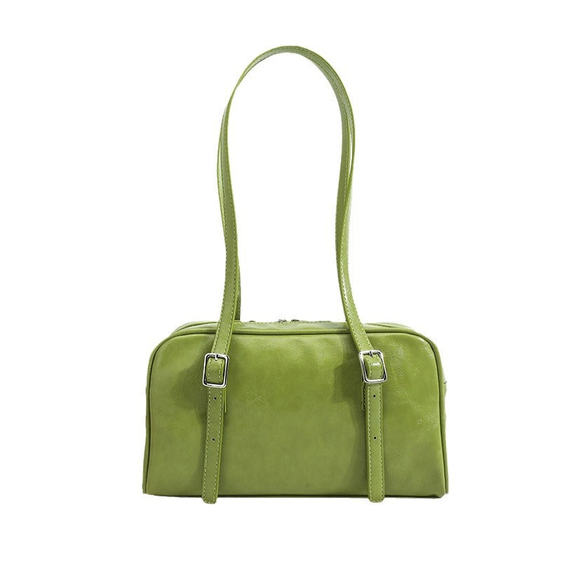 Women's Waxed Leather Underarm Leisure Large Capacity Shoulder Bags