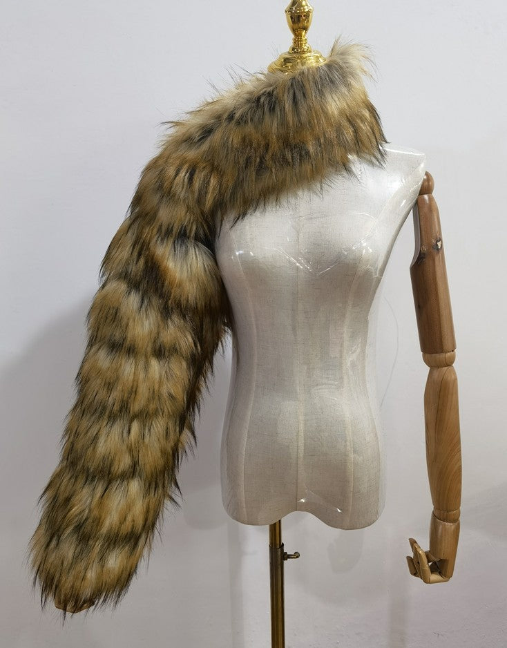 Women's Fur Fox Shawl Imitation Long Sleeve Coats