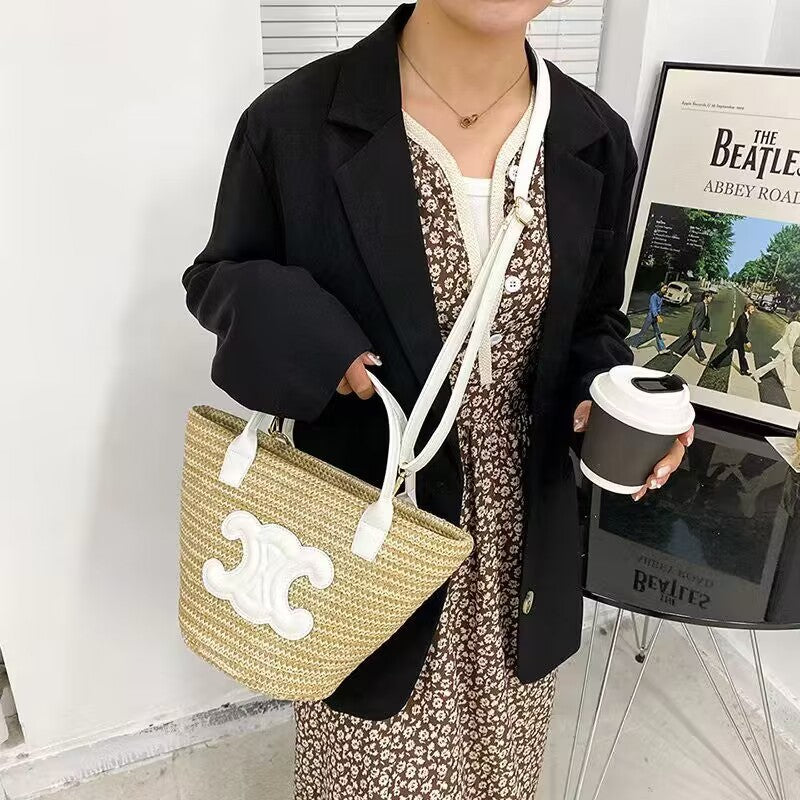 Summer Tide Woven Vegetable Basket Arc Crossbody Bags