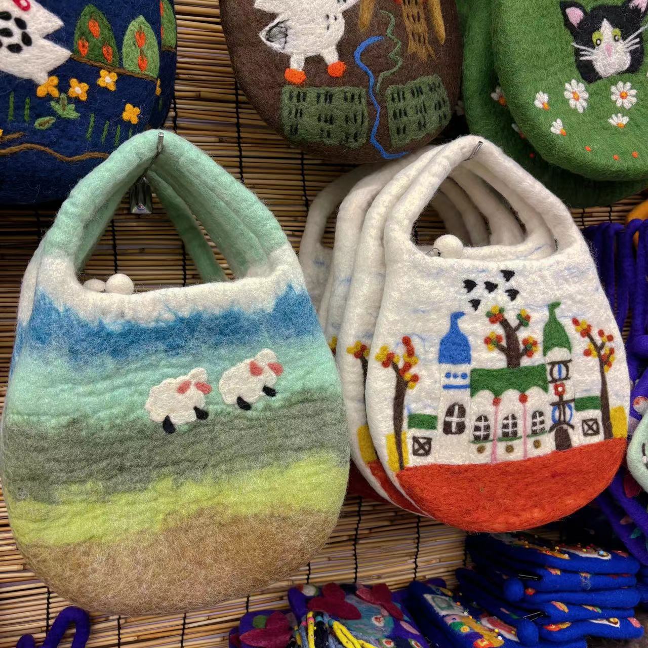 Wool Felt Handmade Poke Hand Creative Cute Bags