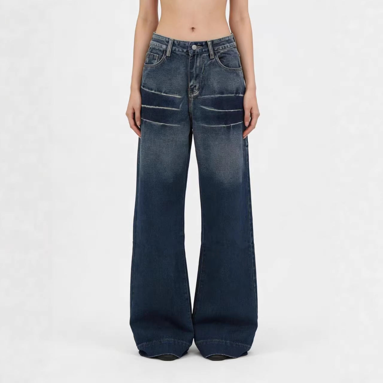 Women's Washed Gradient American Street Retro Loose Casual Jeans