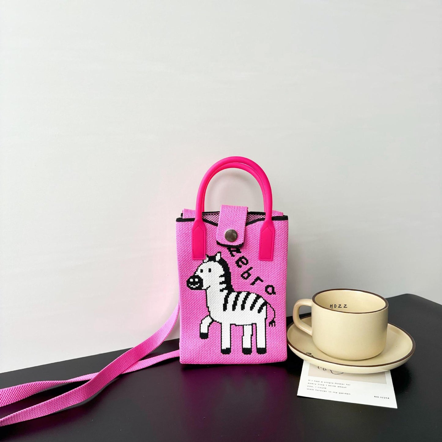 High Sense Mobile Cartoon Knitted Dopamine Bags