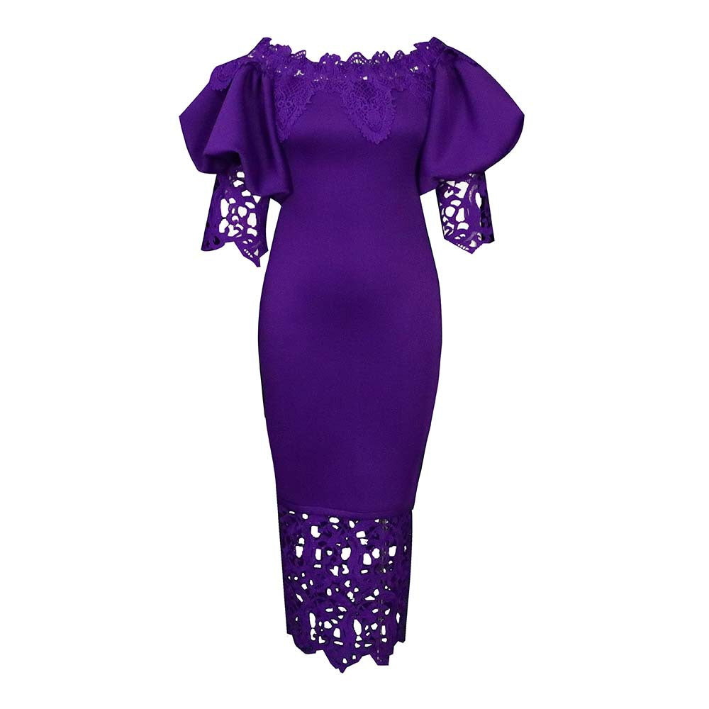 Women's Large Fashionable Elegant Lace Stitching Bridesmaid Dresses
