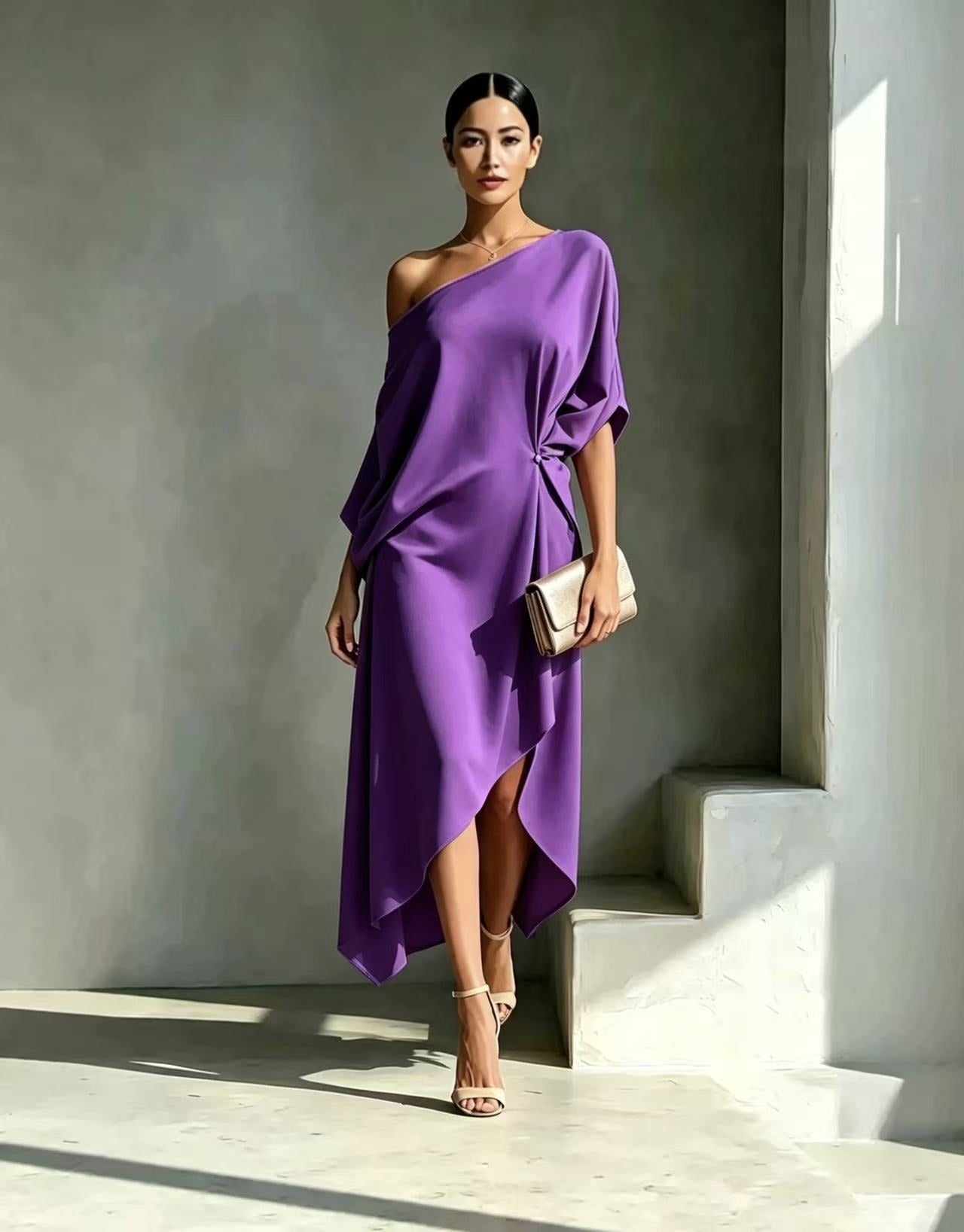 Women's Elegant Minimalist Cotton Linen Sleeveless One-piece Dress