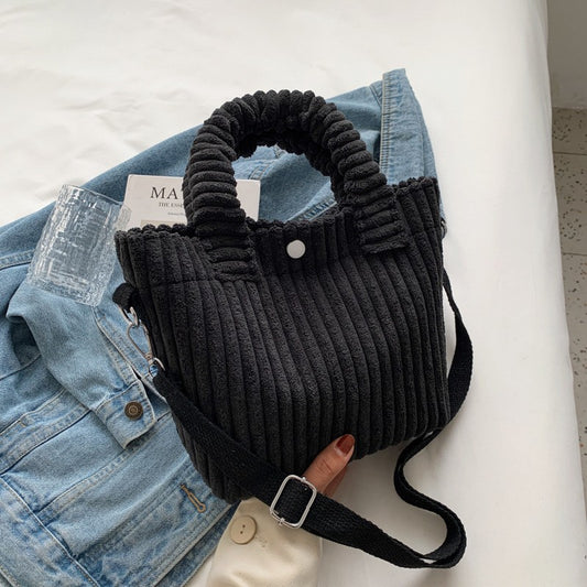 Beautiful Stylish Niche Corduroy Plush Cute Shoulder Bags