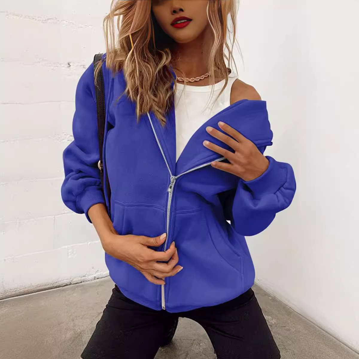 Women's Pull Autumn Solid Color Casual Clothes Drawstring Women's Sweater, Sweater