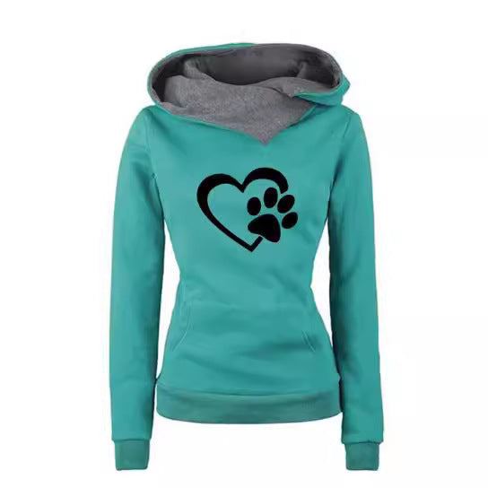 Women's Hoodie Pullover Cat's Paw Love Outdoor Sweaters