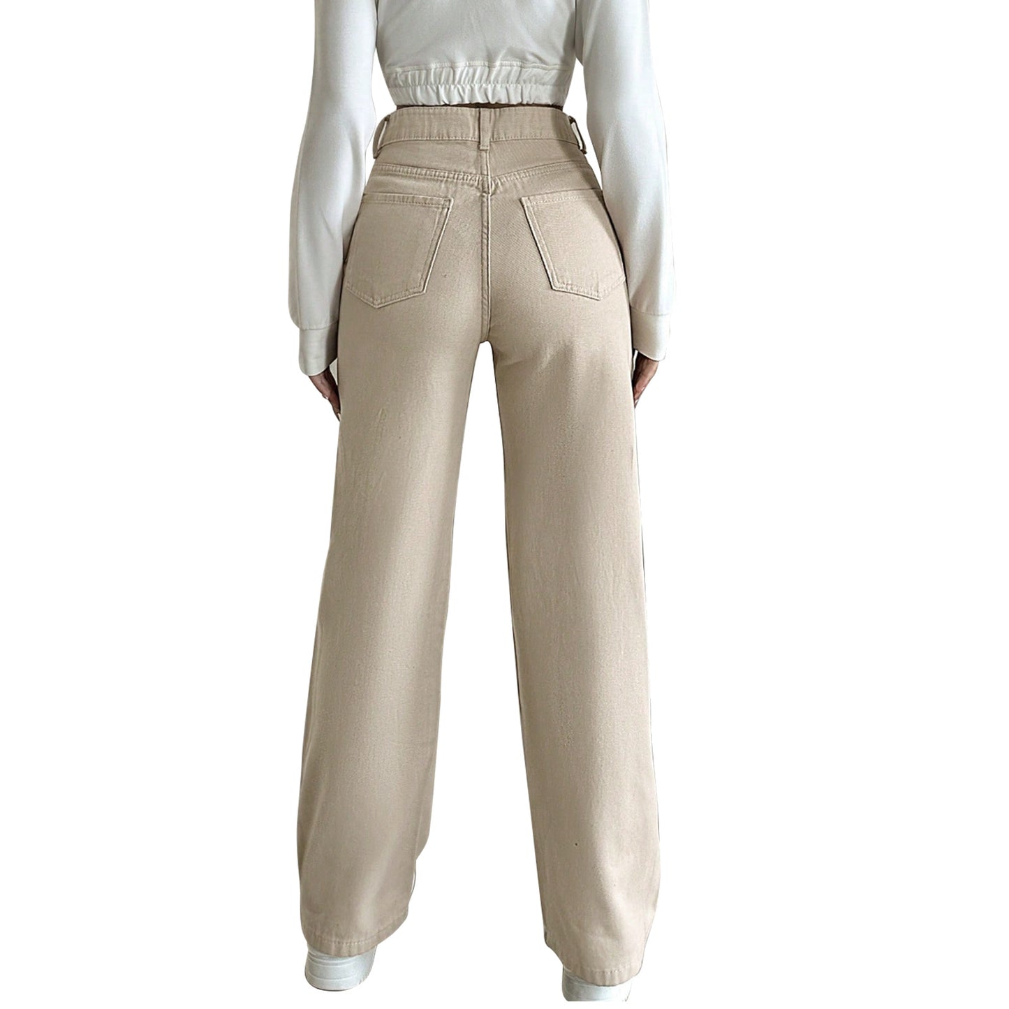 Women's Narrow For Elastic Draping Tall Lengthened Jeans