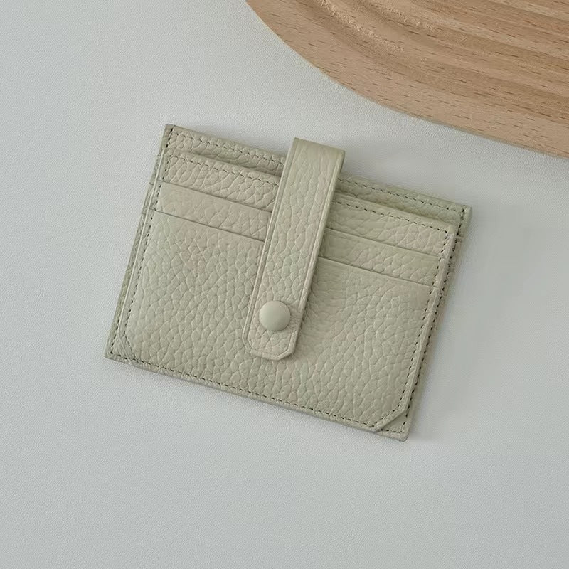 Women's & Men's & Korean Thin Exquisite Leather Cover Card Holder