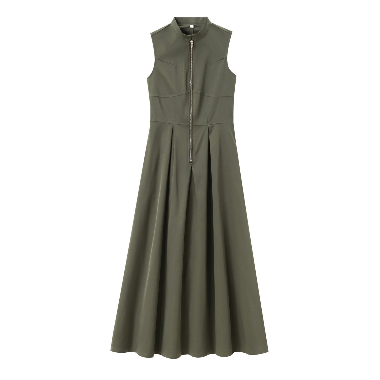 Women's Round Neck Sleeveless Waist Commuting Elegant Dresses