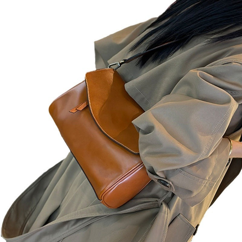 Women's Underarm Large Capacity First Layer Cowhide Bags
