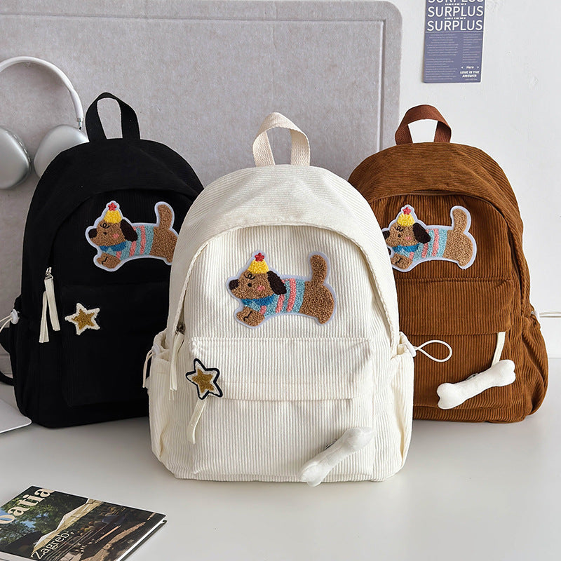 Glamorous Innovative Corduroy Puppy Has Copyright Backpacks