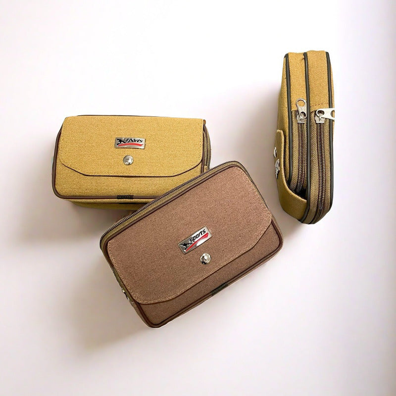 Men's Canvas Mobile Large Capacity Construction Site Men's Waist Packs