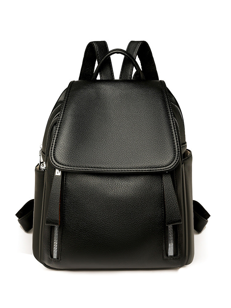Women's Textured Large Capacity Niche Flip Retro Backpacks