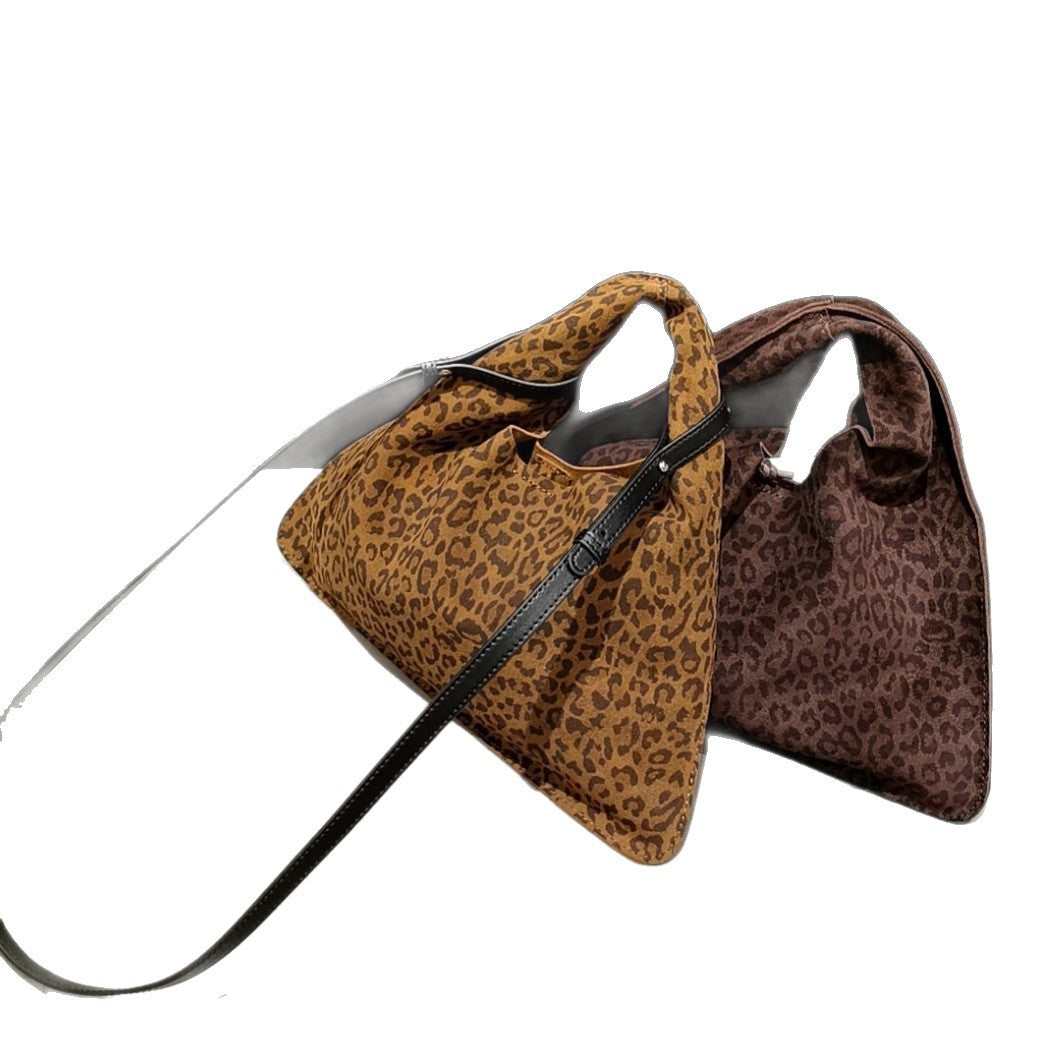 Versatile Print Cowhide Triangle Fashion Hand Handbags