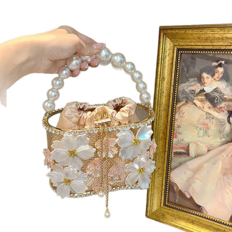 Cage Handmade Hollow Shiny Rhinestone Chain Handbags