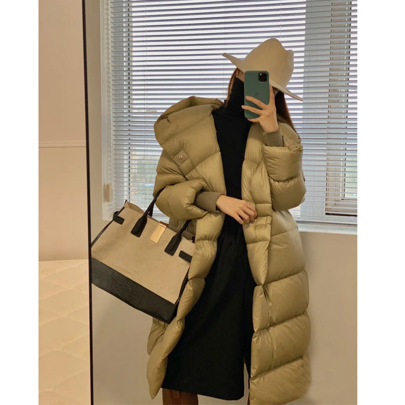 Women's Korean Style Long Down Li Loose Jackets