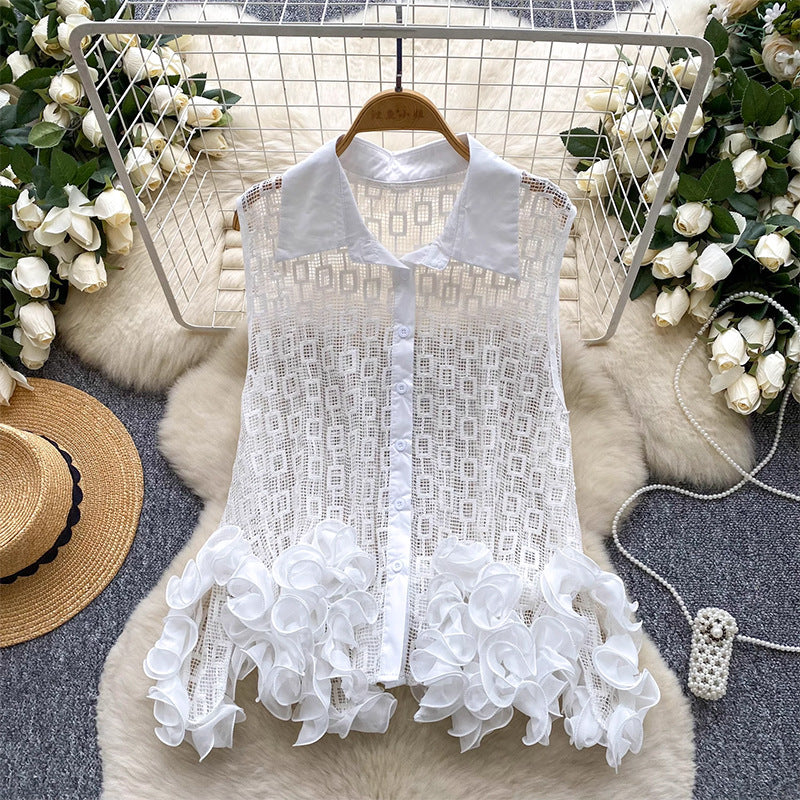 Women's European Goods Fashionable Summer Design Sense Niche Irregular Blouses
