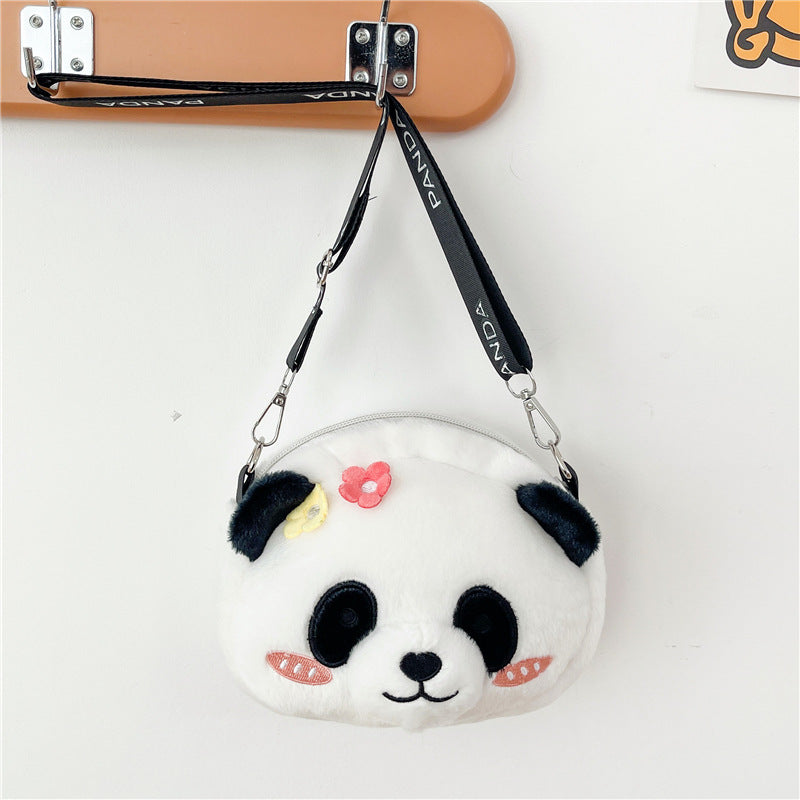 Bear Cat Head Plush Female Teenage Crossbody Bags