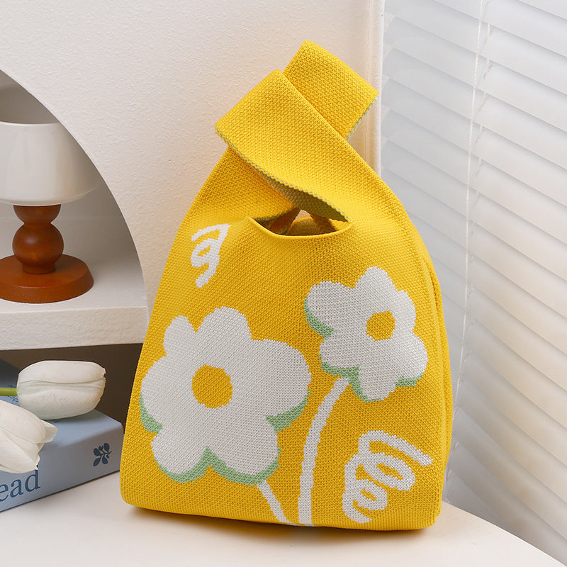 Women's Super Fashionable With Hand Gift Daily Knitted Artistic Bags