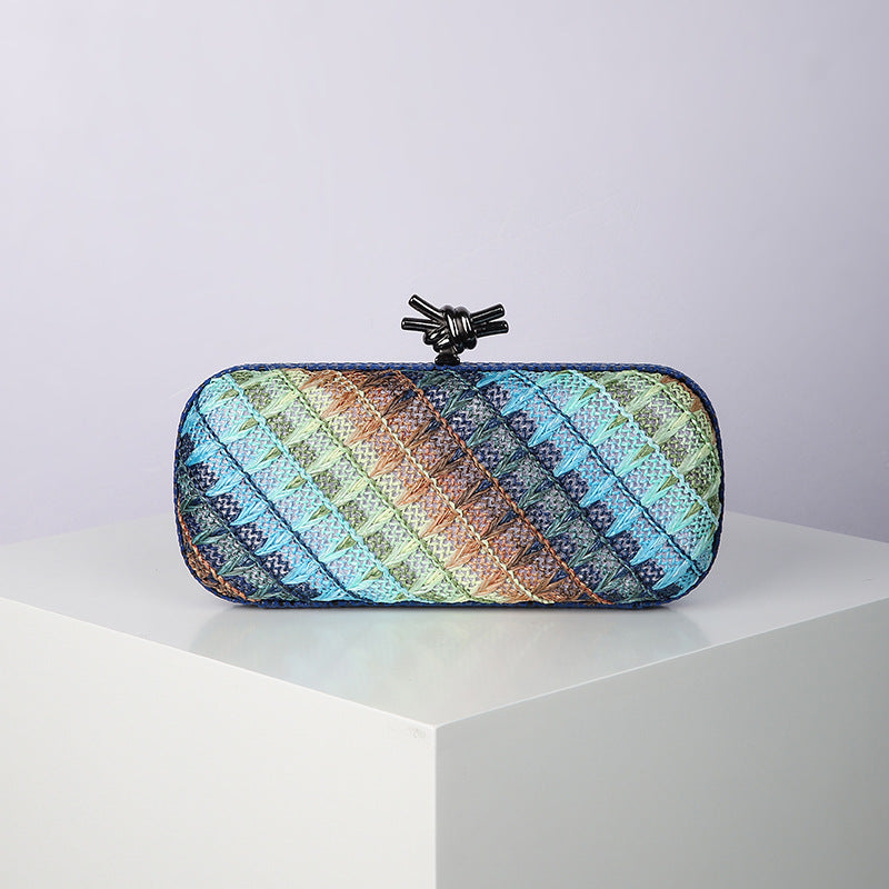 Women's Chain Dinner Grass Yam Woven Evening Bags