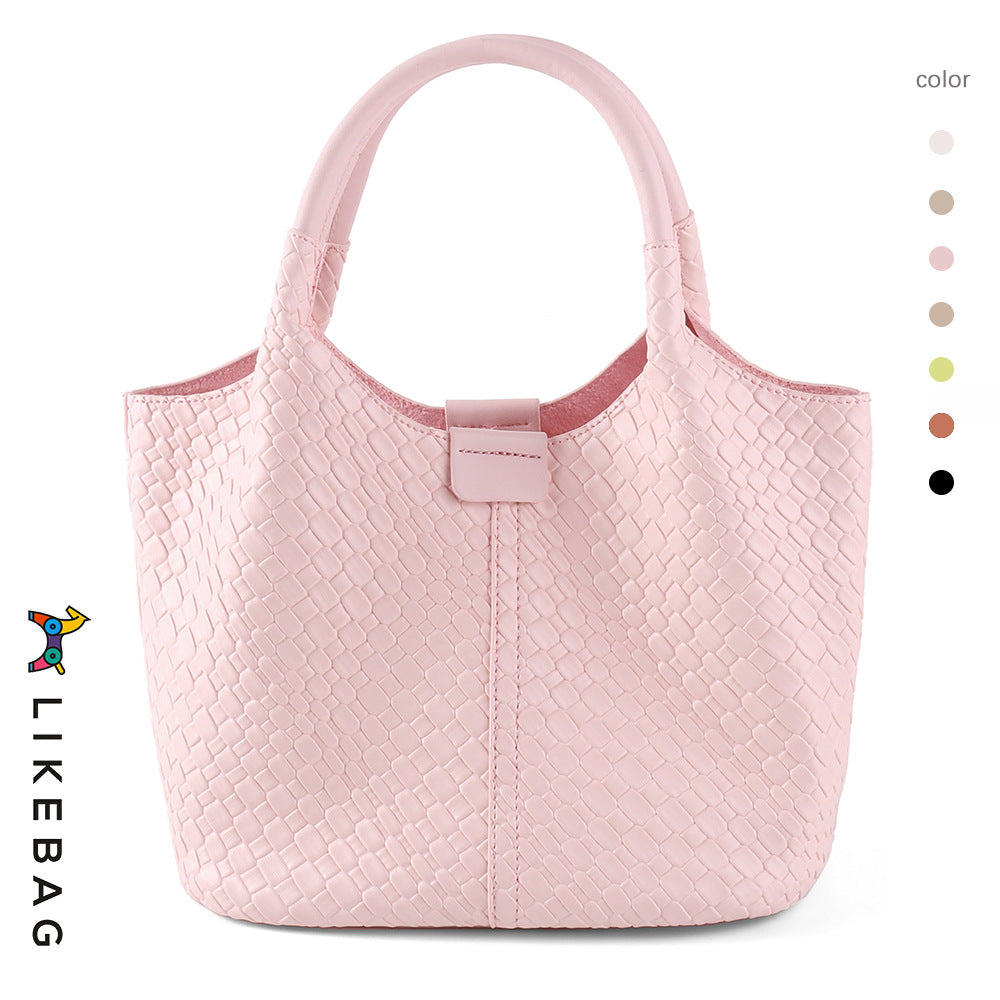 Basket Woven Commute Composite Large Capacity Handbags