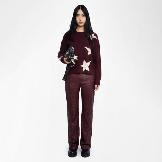 Women's French Niche Handmade Contrast Color Cashmere Sweaters