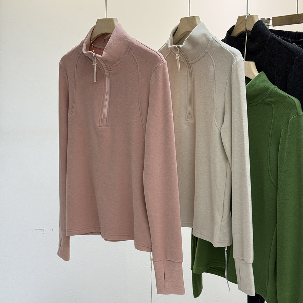 Fabric Stand Collar Bottoming Long Sleeve Blouses