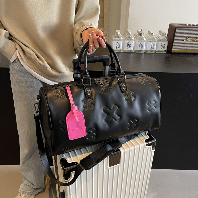 Women's Embossing Portable Large Capacity Boarding Dry Travel Bags