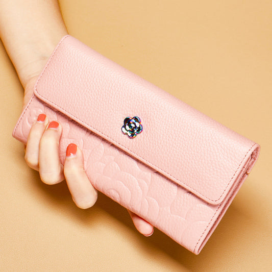 Long Genuine Leather Pure First Layer Ladies Wallets