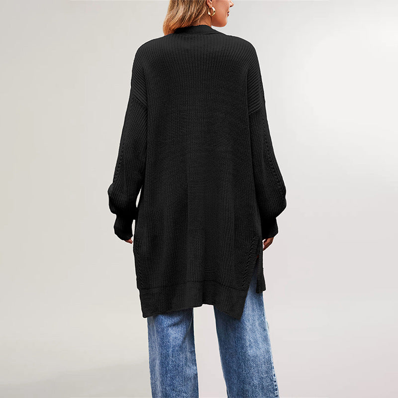 Women's Winter Autumn Solid Color Baggy Pocket Sweaters