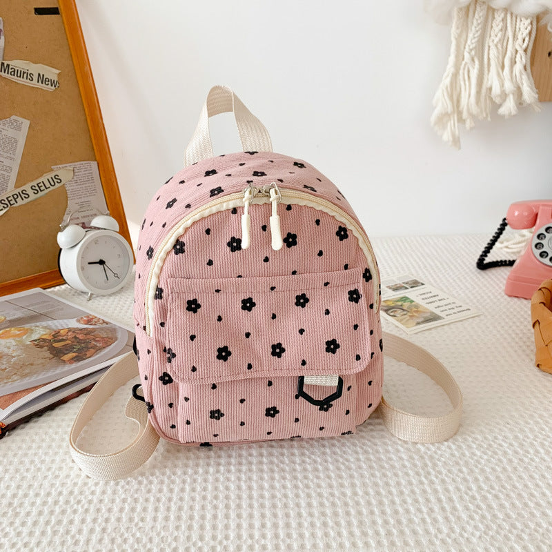 Beautiful Cool Corduroy Cute Female Soft Backpacks