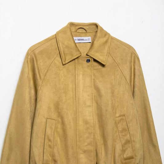 Women's Creative Suede Texture Casual Bomber Jackets