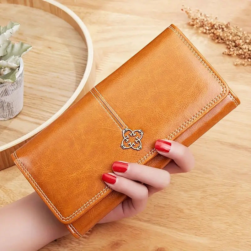 Long Retro Large Capacity Zipper Clutch Function Multi Ladies Wallets