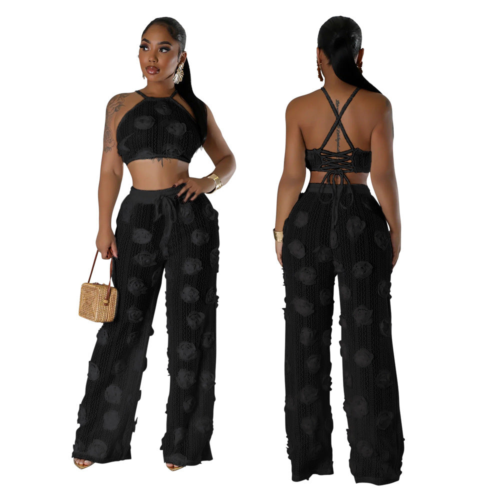 Women's With Loose Slim Trousers Solid Color Suits