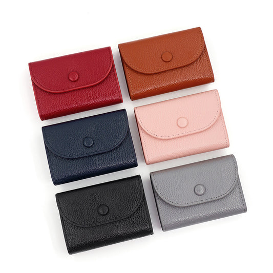 Portable Soft Lychee Pattern Feel Multifunctional Card Holder