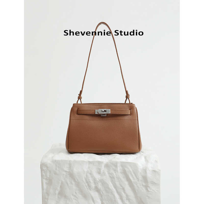 Women's Autumn First Layer Cowhide Simple Commute Armpit Bags