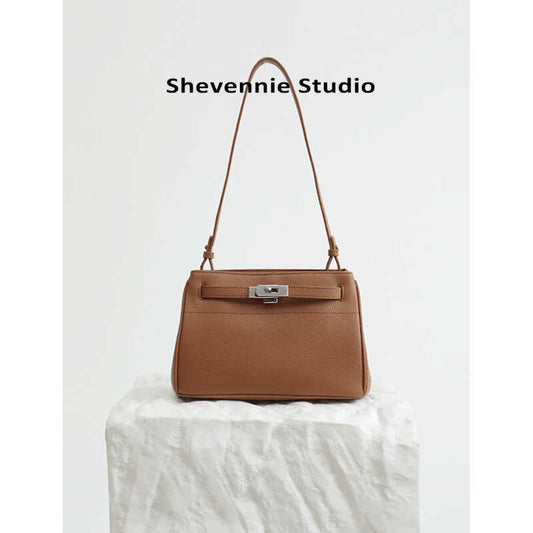 Women's Autumn First Layer Cowhide Simple Commute Armpit Bags