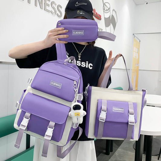 Female Junior High Primary Grade To Middle School Students' Schoolbags