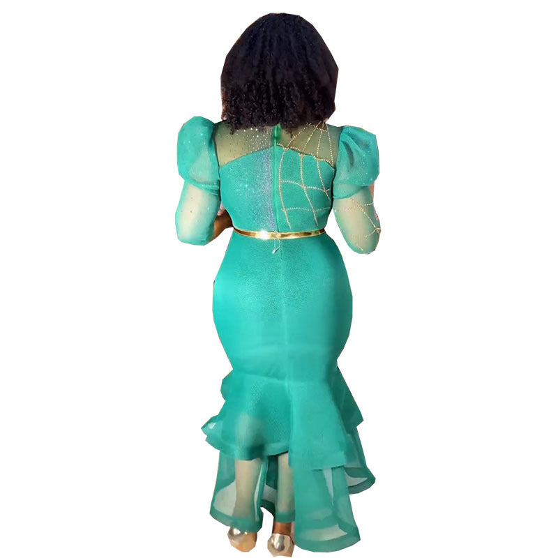 Creative African Fashion Sequined Dress Gown Dresses